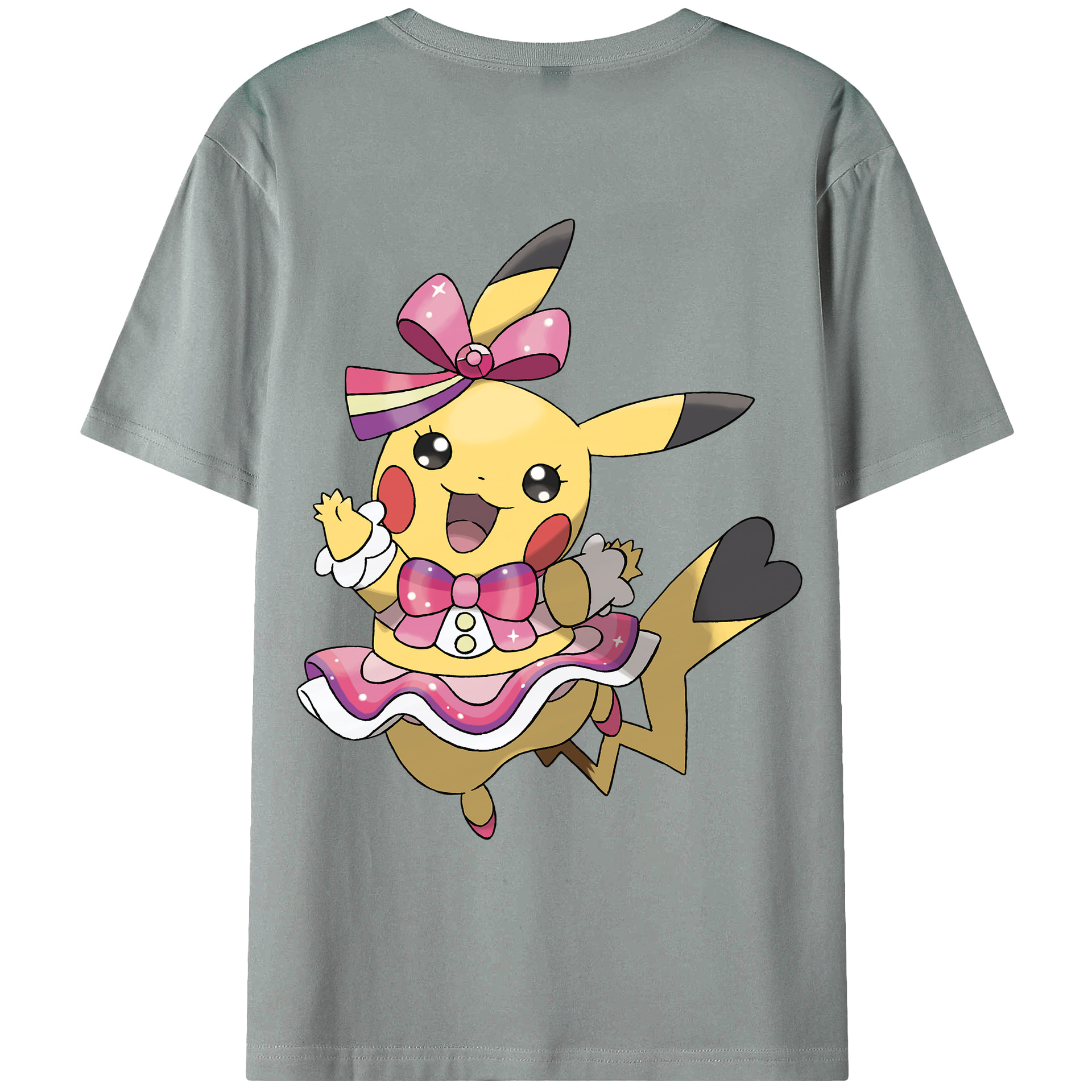 （画像用） ポケットモンスター Pokémon 綿100％ メンズ半袖Tシャツ（バックプリント） 通気性
